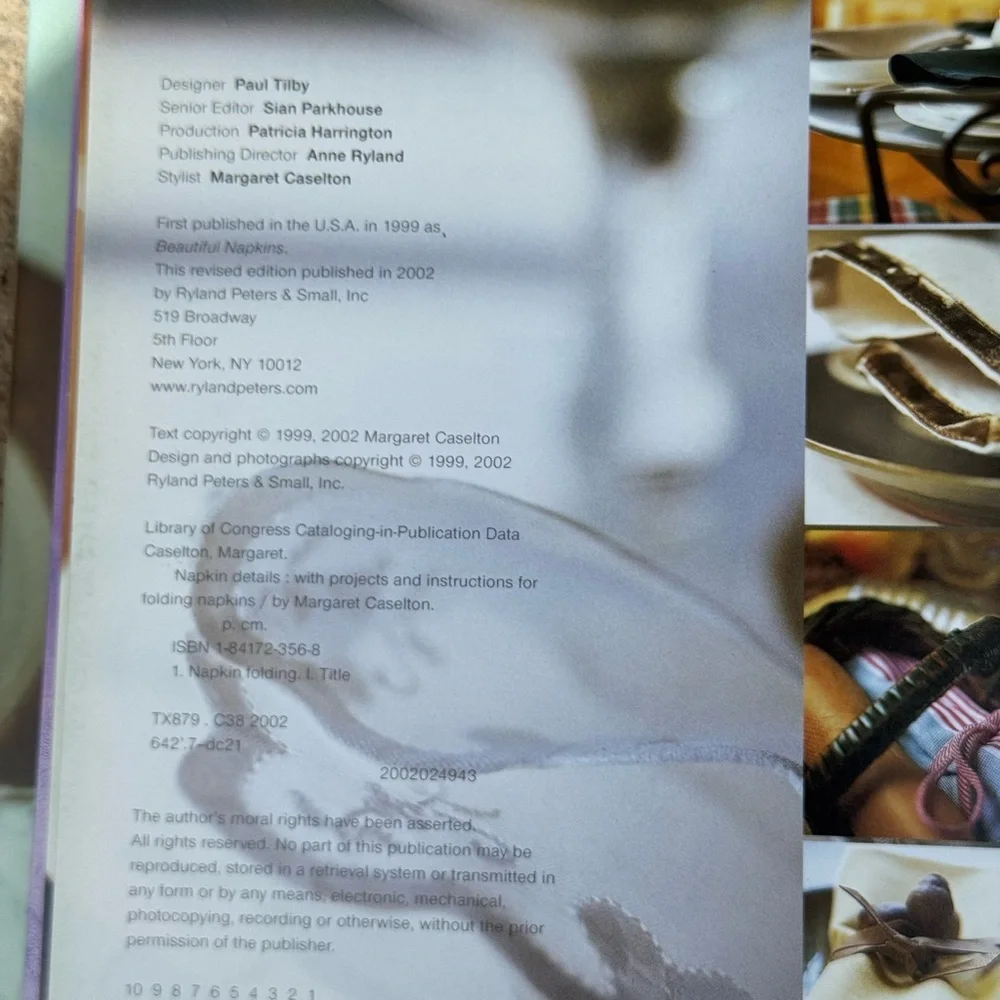 VTG Napkin Details Book‎ Hardback 2002 Home Decor